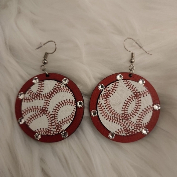 Baseball Earrings, Baseball Mom, Sport Earrings - Picture 1 of 2